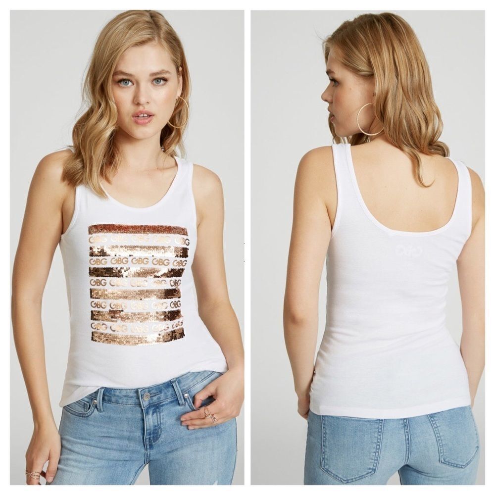 GBG Los Angeles Natasha Sequin Logo Tank Size Lg